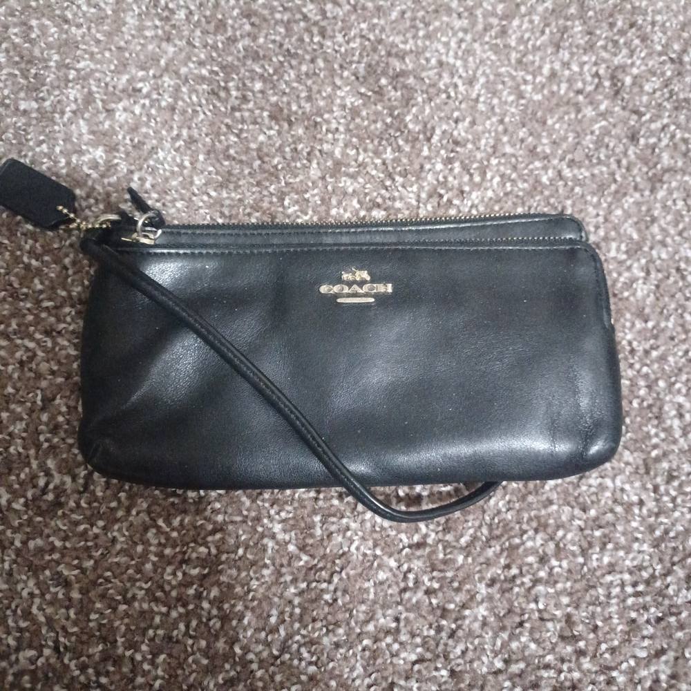 Coach Black Leather Clutch